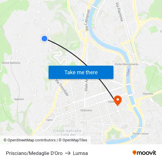 Prisciano/Gold Medals to Lumsa map