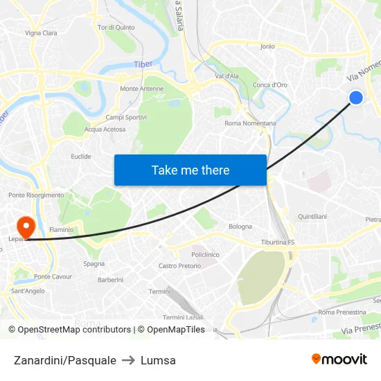 Zanardini/Pasquale to Lumsa map