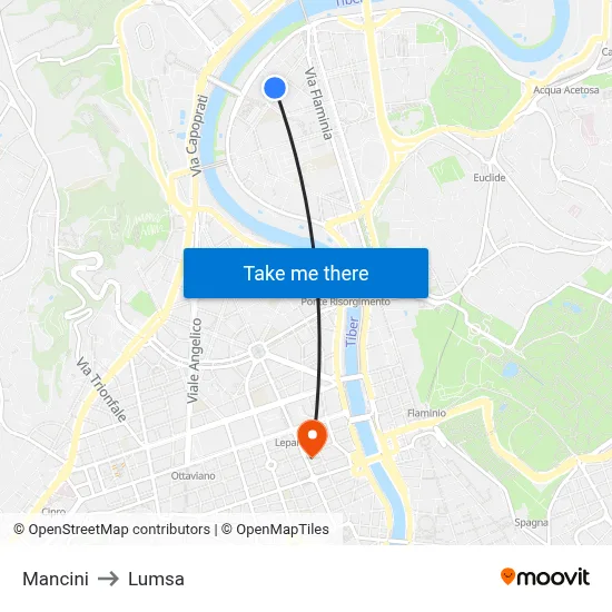 Mancini to Lumsa map
