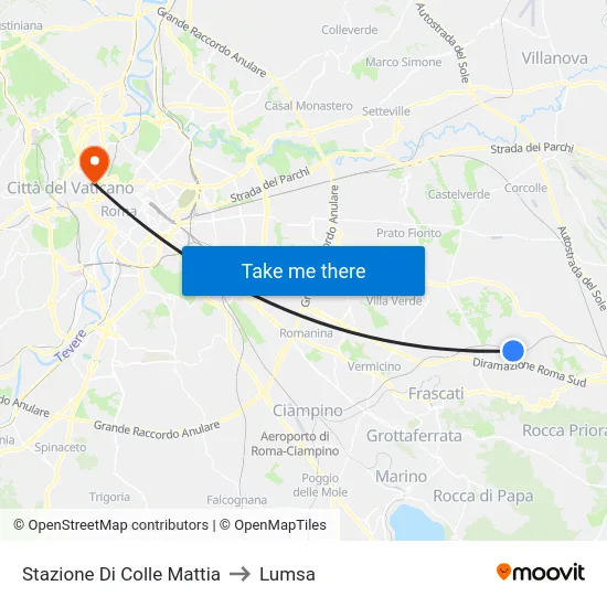 Stazione Di Colle Mattia to Lumsa map