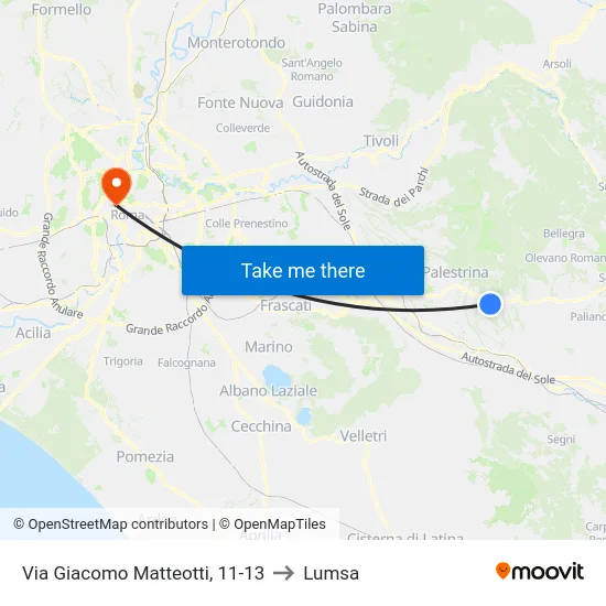 Via Giacomo Matteotti, 11-13 to Lumsa map