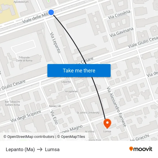 Lepanto (Ma) to Lumsa map