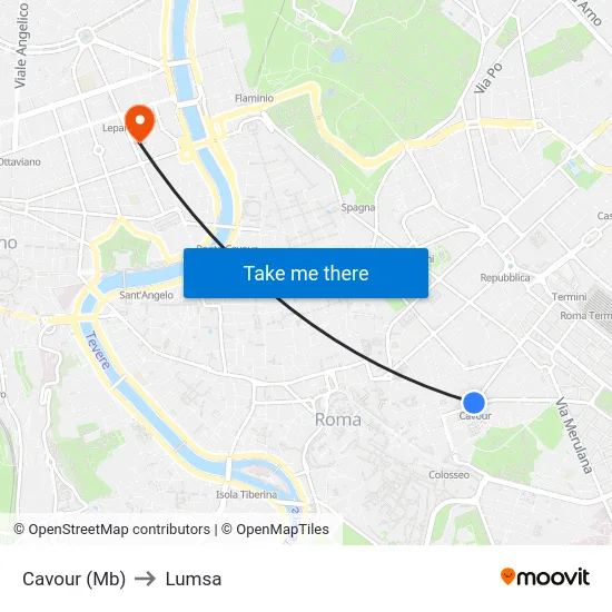 Cavour (Mb) to Lumsa map