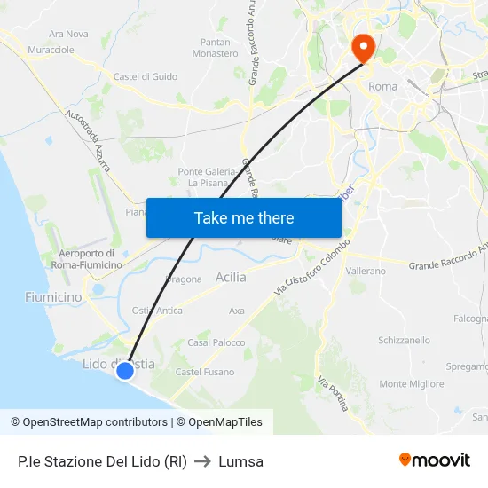 Lido Station Square to Lumsa map