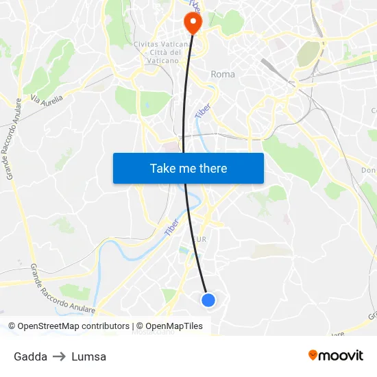 Gadda to Lumsa map