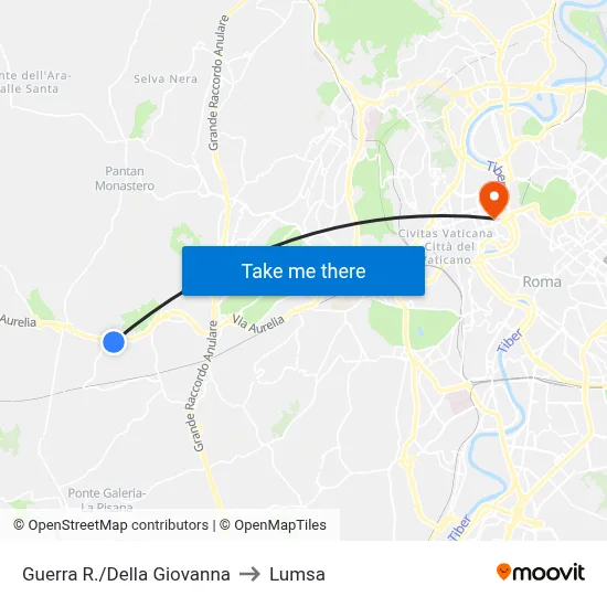 Guerra R./Della Giovanna to Lumsa map