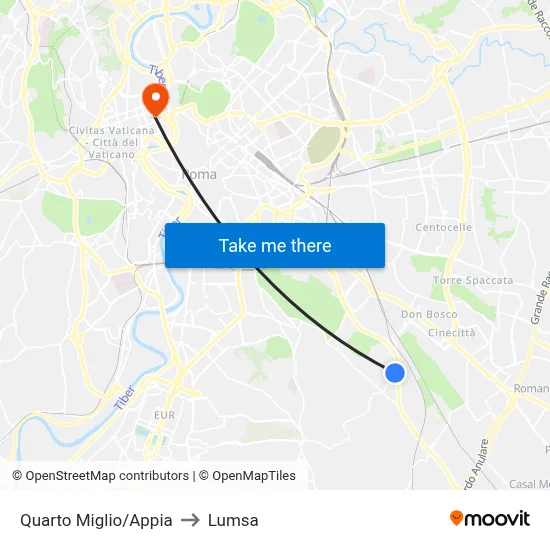 Fourth Mile/Appia to Lumsa map
