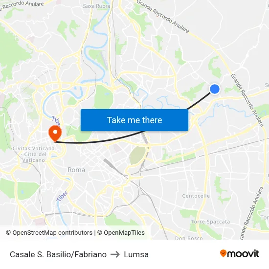Casale S. Basilio/Fabriano to Lumsa map