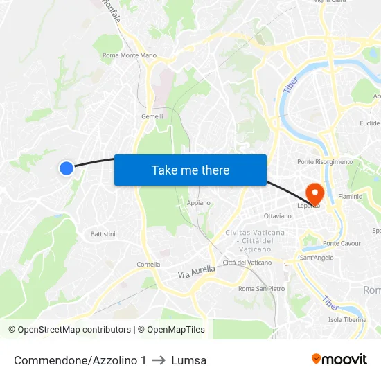 Commendone/Azzolino 1 to Lumsa map