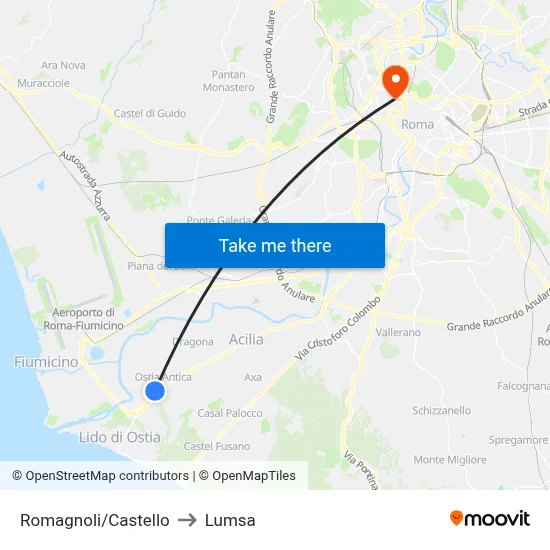 Romagnoli/Castle to Lumsa map