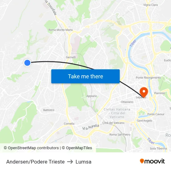 Andersen/Podere Trieste to Lumsa map