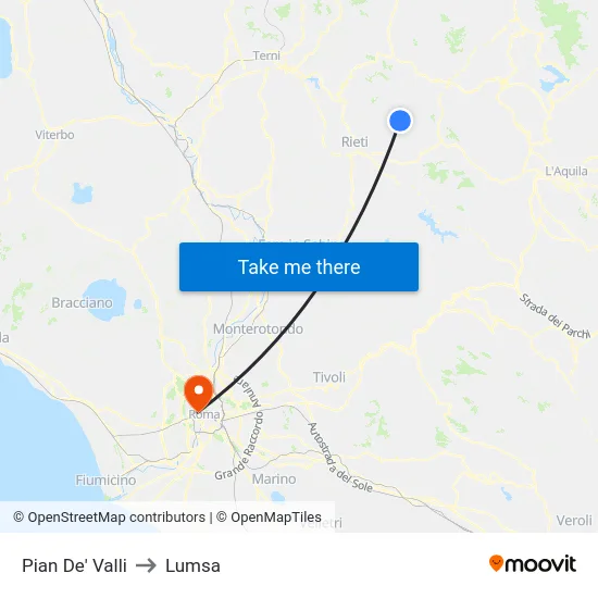 Pian De' Valli to Lumsa map