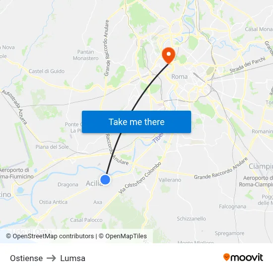 Ostiense to Lumsa map