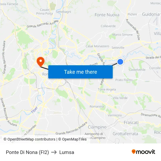 Ponte Di Nona (Fl2) to Lumsa map