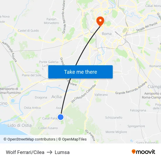 Wolf Ferrari/Cilea to Lumsa map