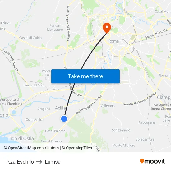 Eschilo Square to Lumsa map