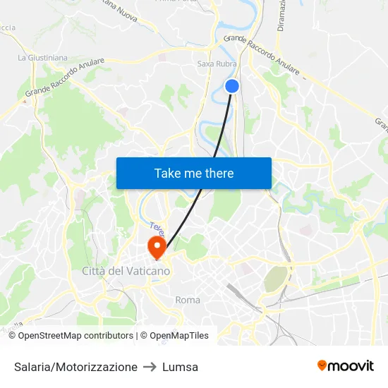 Salaria/Motorizzazione to Lumsa map