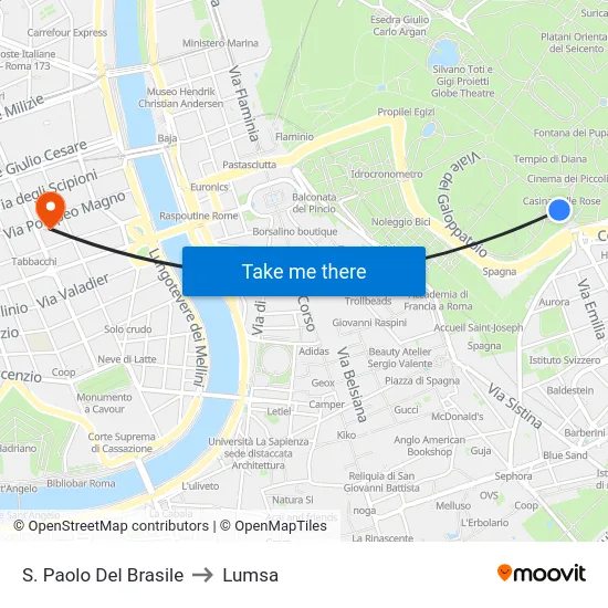 S. Paolo Del Brasile to Lumsa map