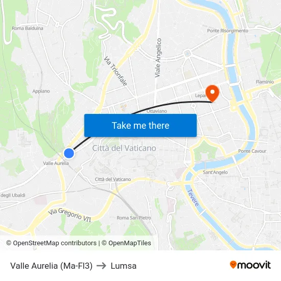 Valle Aurelia (Ma-Fl3) to Lumsa map
