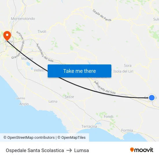 Ospedale Santa Scolastica to Lumsa map