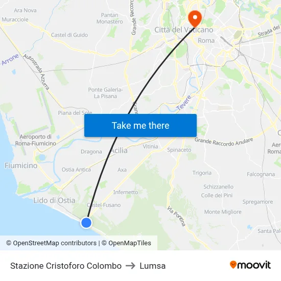 Stazione Cristoforo Colombo to Lumsa map