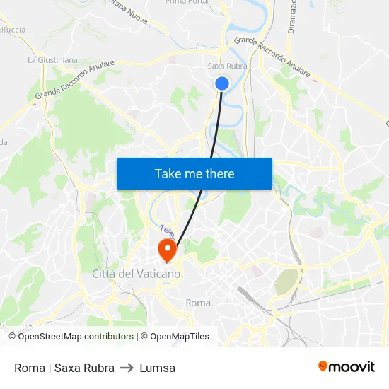 Roma | Saxa Rubra to Lumsa map