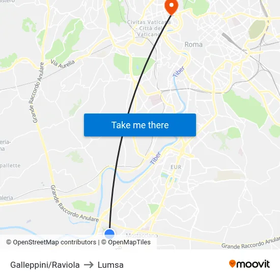 Galleppini/Raviola to Lumsa map
