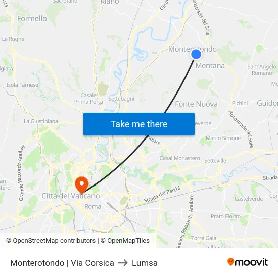 Monterotondo | Corsica Street to Lumsa map