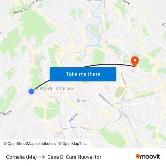 Cornelia (Ma) to Casa Di Cura Nuova Itor map