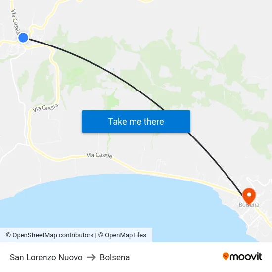 San Lorenzo Nuovo to Bolsena map