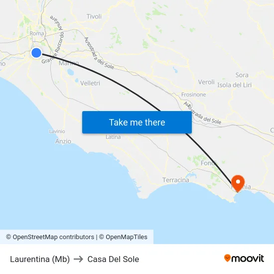 Laurentina (Mb) to Casa Del Sole map