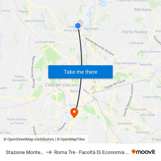 Stazione Montebello (Rv) to Roma Tre - Facoltà Di Economia ""Federico Caffè"" map