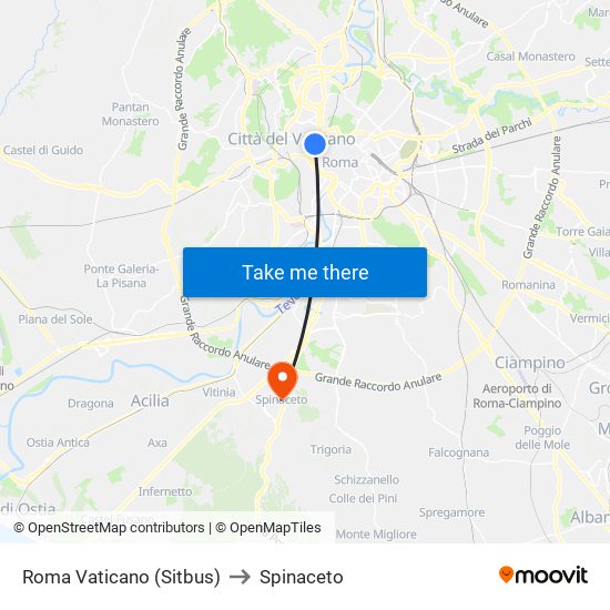 Roma Vaticano (Sitbus) to Spinaceto map