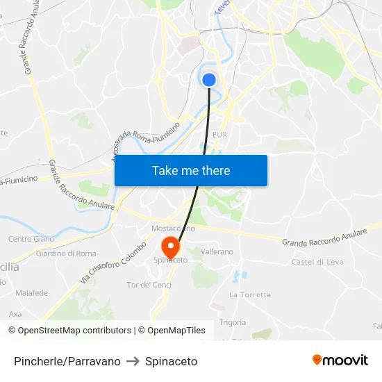 Pincherle/Parravano to Spinaceto map