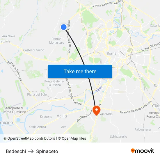 Bedeschi to Spinaceto map