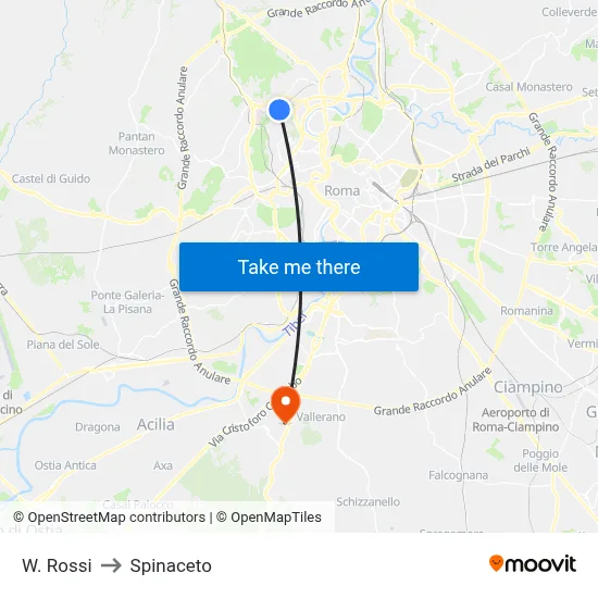 W. Rossi to Spinaceto map