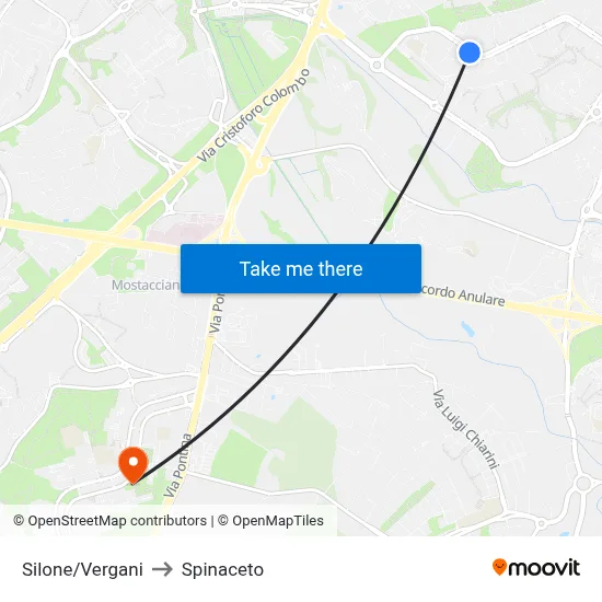 Silone/Vergani to Spinaceto map