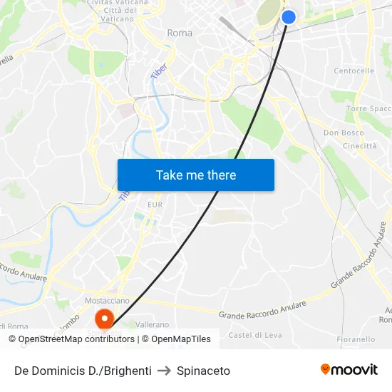 De Dominicis D./Brighenti to Spinaceto map