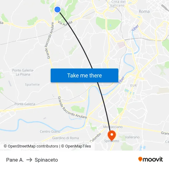 Pane A. to Spinaceto map