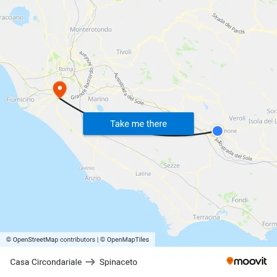 Detention Center to Spinaceto map