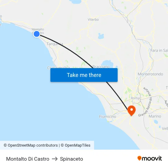 Montalto Di Castro to Spinaceto map