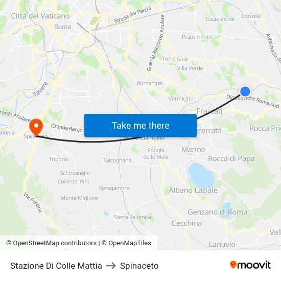 Stazione Di Colle Mattia to Spinaceto map