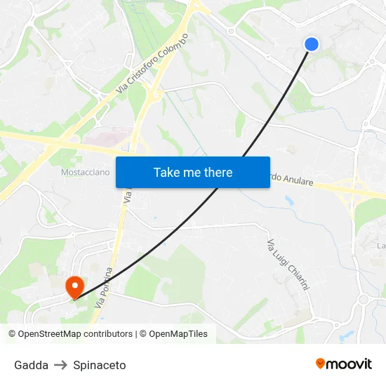 Gadda to Spinaceto map