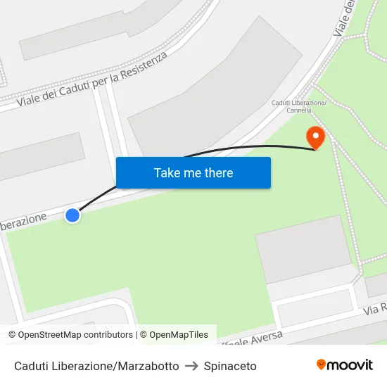 Caduti Liberazione/Marzabotto to Spinaceto map