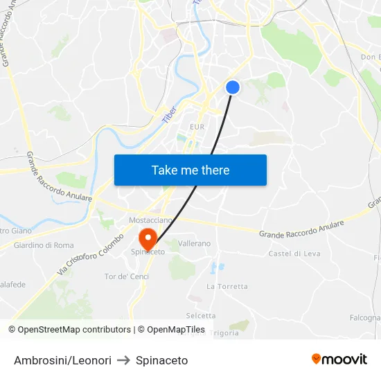 Ambrosini/Leonori to Spinaceto map