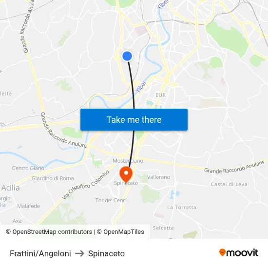 Frattini/Angeloni to Spinaceto map