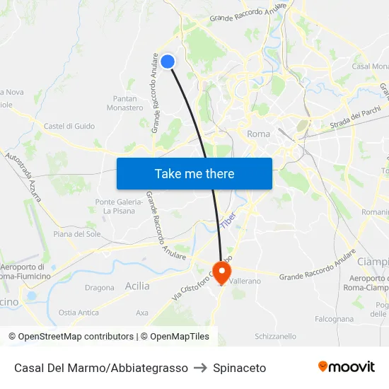 Casal Del Marmo/Abbiategrasso to Spinaceto map
