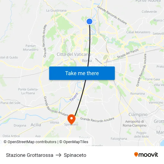 Stazione Grottarossa to Spinaceto map