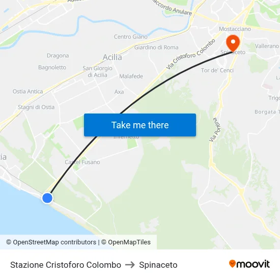 Stazione Cristoforo Colombo to Spinaceto map