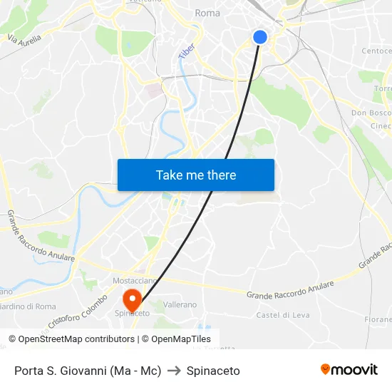 St. John's Gate (Ma - Mc) to Spinaceto map